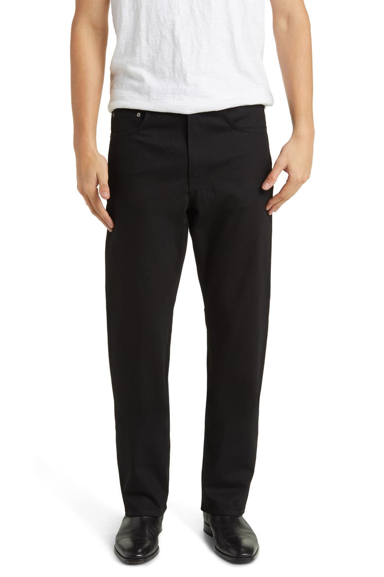55 Relaxed Straight Leg Organic Cotton Jeans, Main, color, BLACK