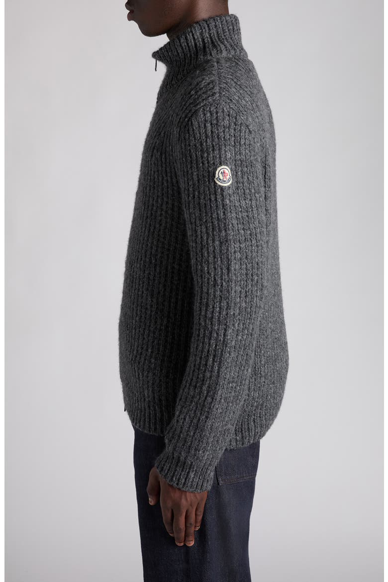 Alpaca Blend Full Zip Cardigan, Alternate, color, DARK GRAY MELANGE
