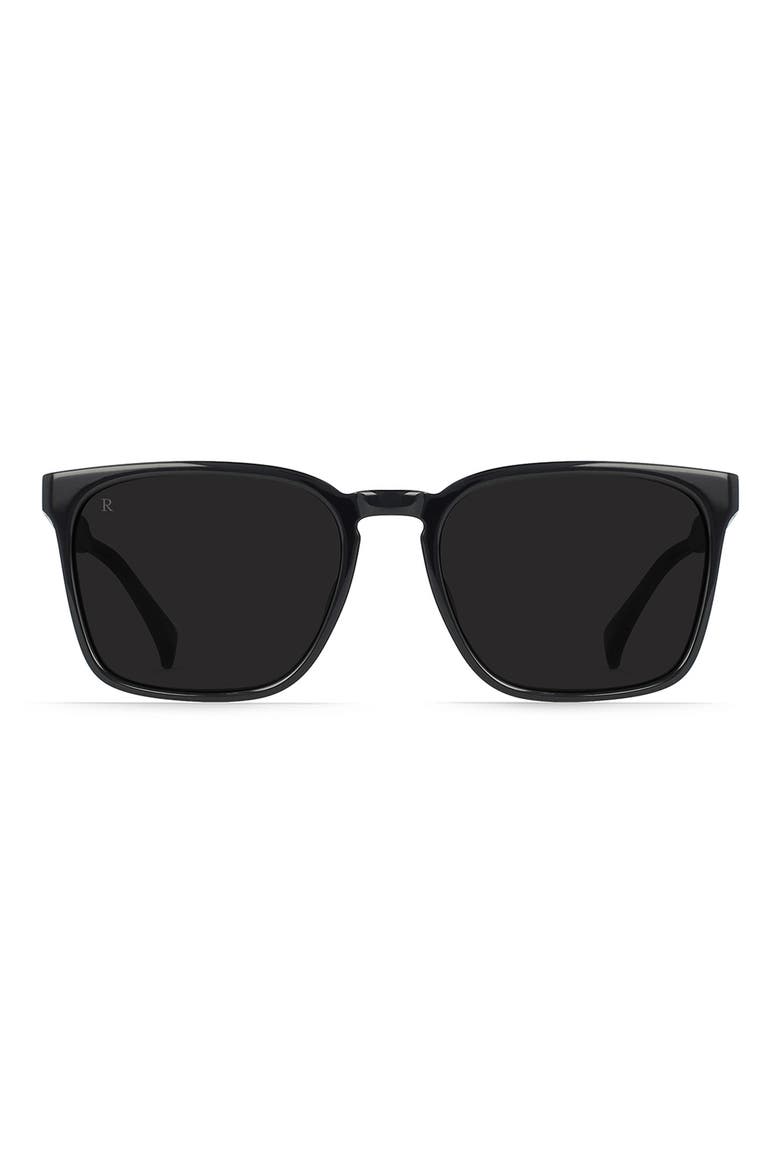 Pierce Polarized Square Sunglasses, Main, color, RECYCLED BLACK/ DARK SMOKE