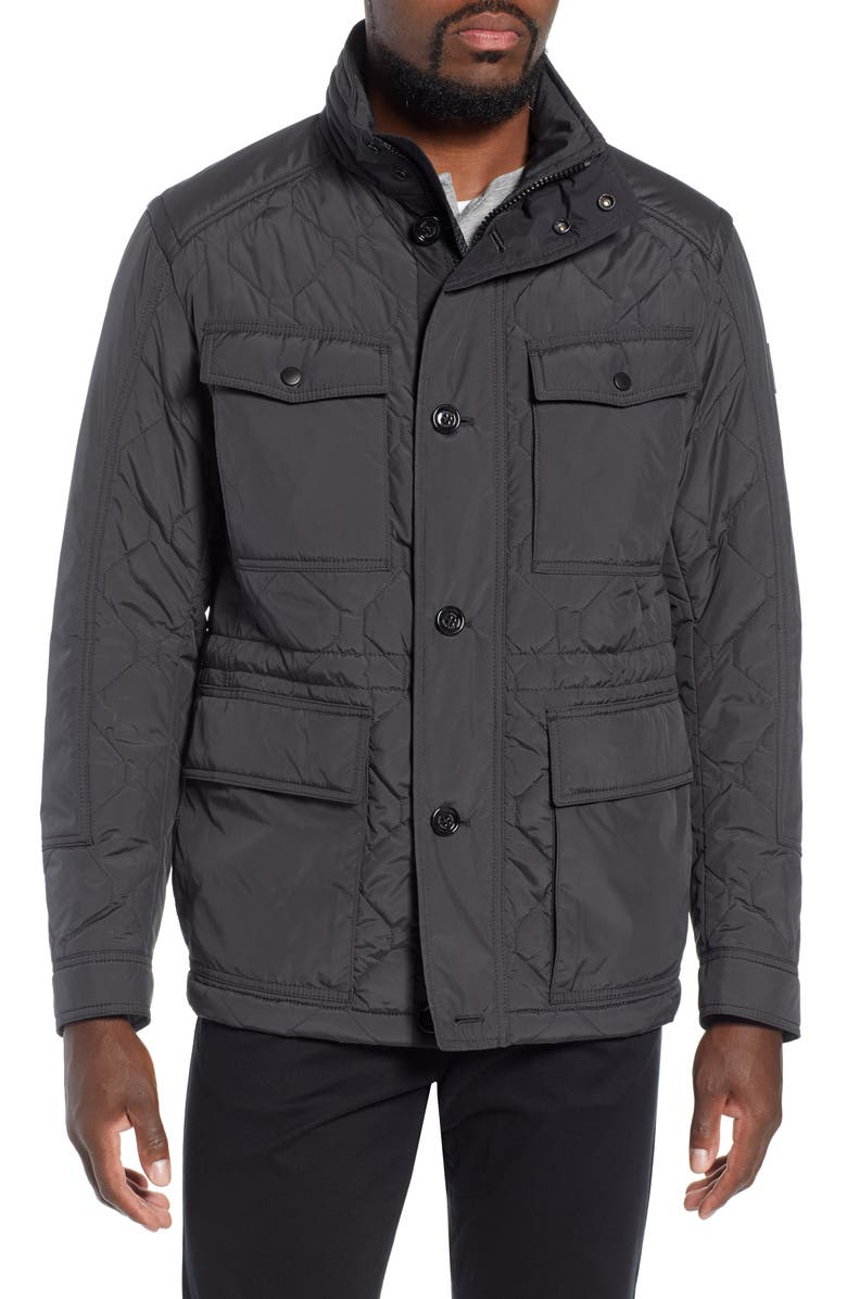 BOSS Cloud Quilted Field Jacket with Stowaway Hood | Nordstrom