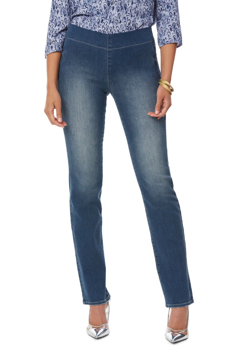 Pull-On Straight Leg Jeans, Main, color, CLEAN ENCHANTMENT