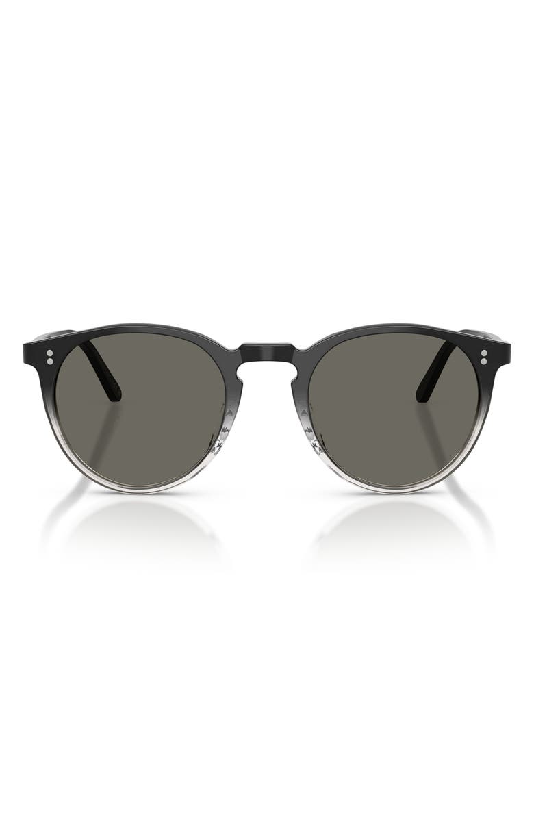 Oliver Peoples O'Malley 48mm Round Sunglasses, Main, color, Ink Gradient / Carbon Grey