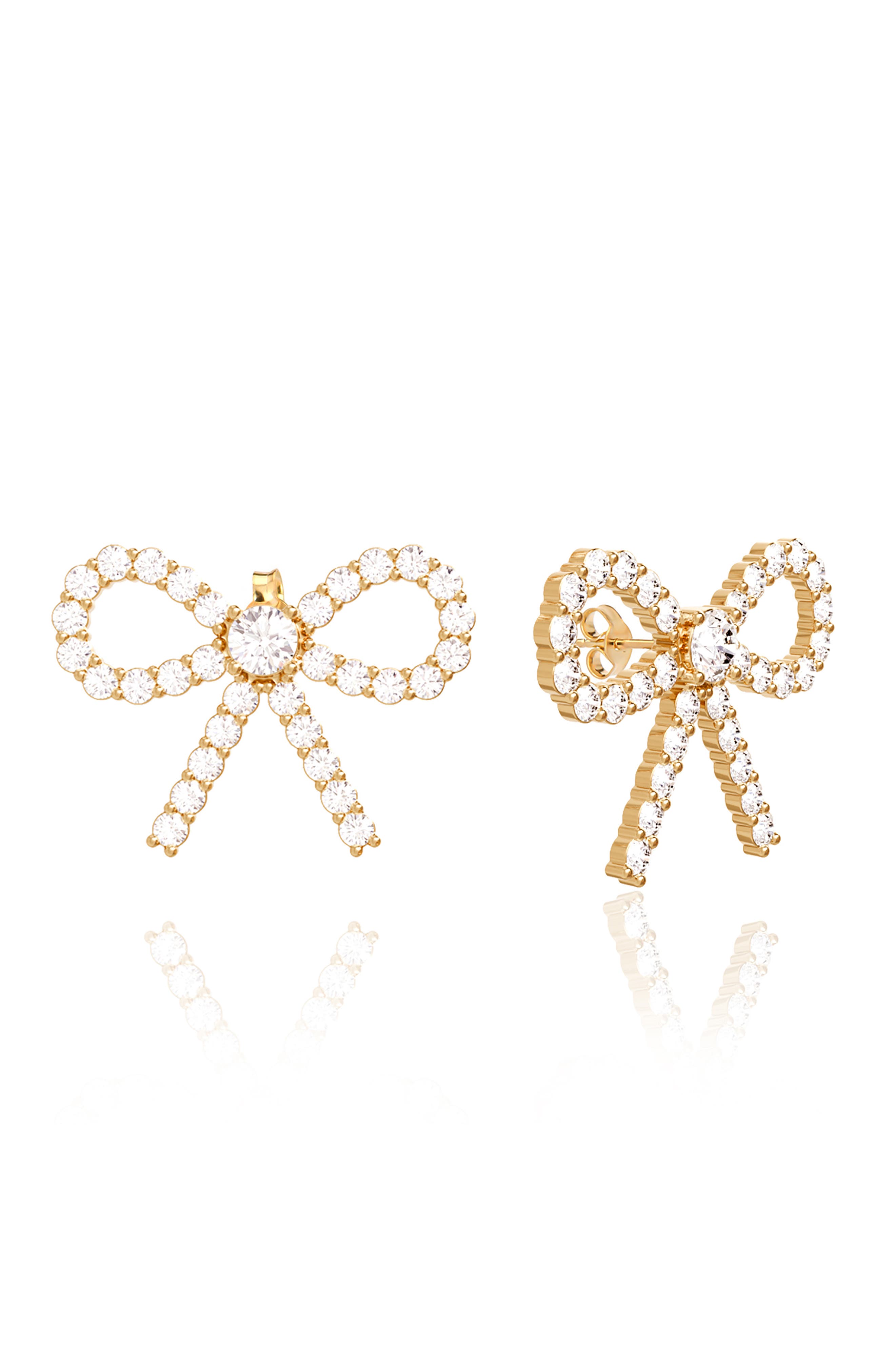 GABI RIELLE Pavé CZ Bow Stud Earrings