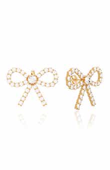 GABI RIELLE Pavé CZ Bow Stud Earrings