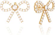 GABI RIELLE Pavé CZ Bow Stud Earrings
