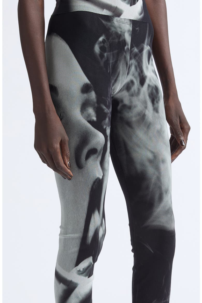 Printed Mesh Flare Pants, Alternate, color, BLACK/ GREY/ WHITE