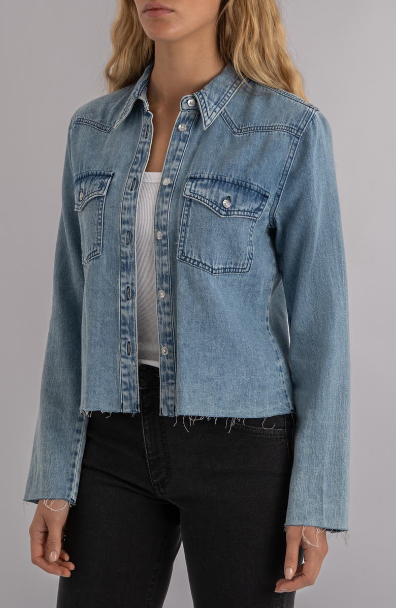 KUT from the Kloth Posey Denim Shirt, Alternate, color, Addressed