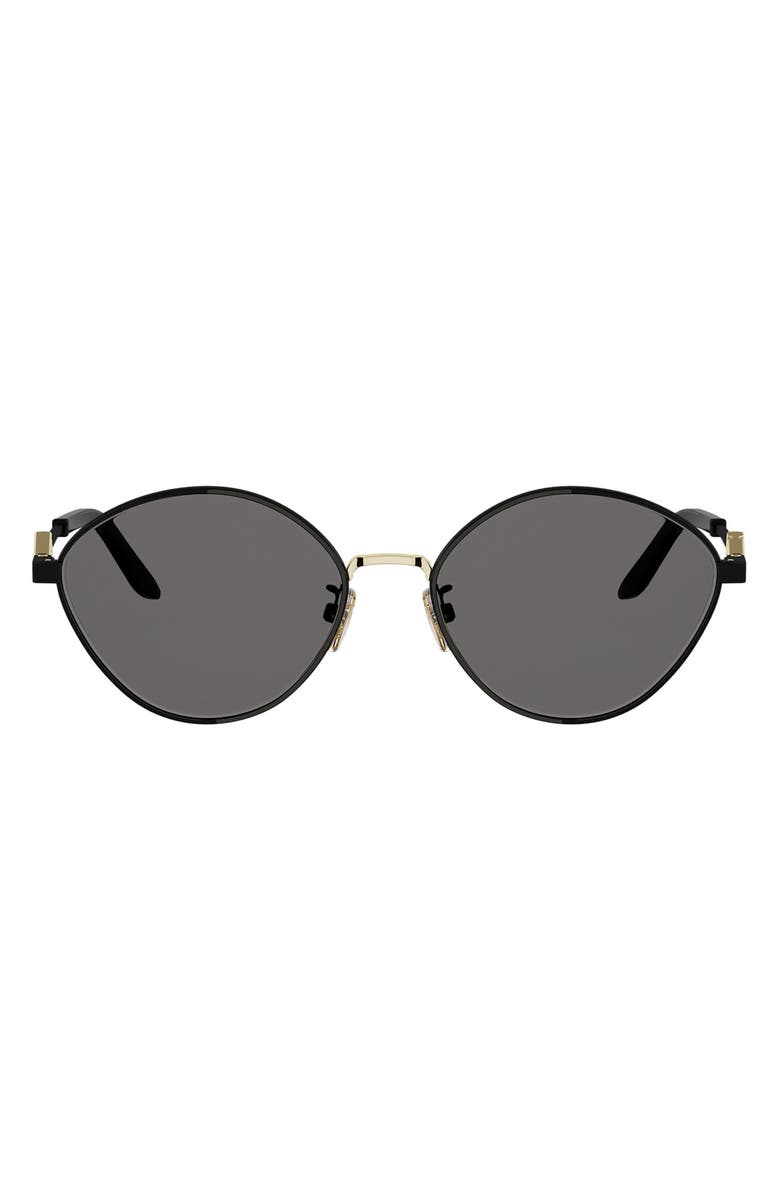 Fendi FF Diamonds 55mm Round Sunglasses, Main, color, Matte Black / Smoke