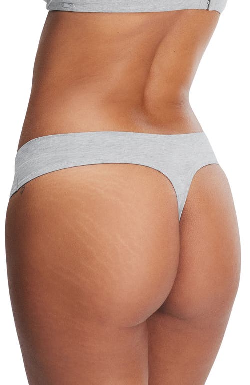 Savage X Fenty Stretch Cotton Essentials Thong In Gray