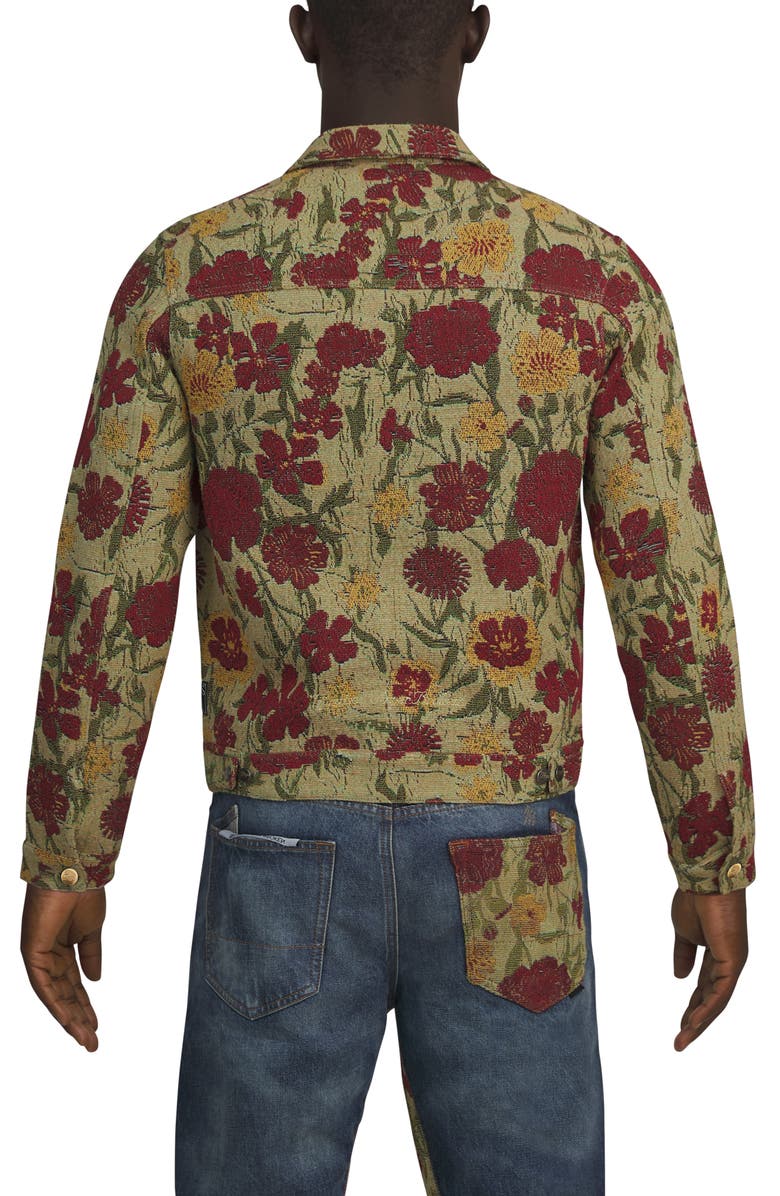 PRPS Deer Valley Floral Jacquard Tapestry Trucker Jacket, Alternate, color,