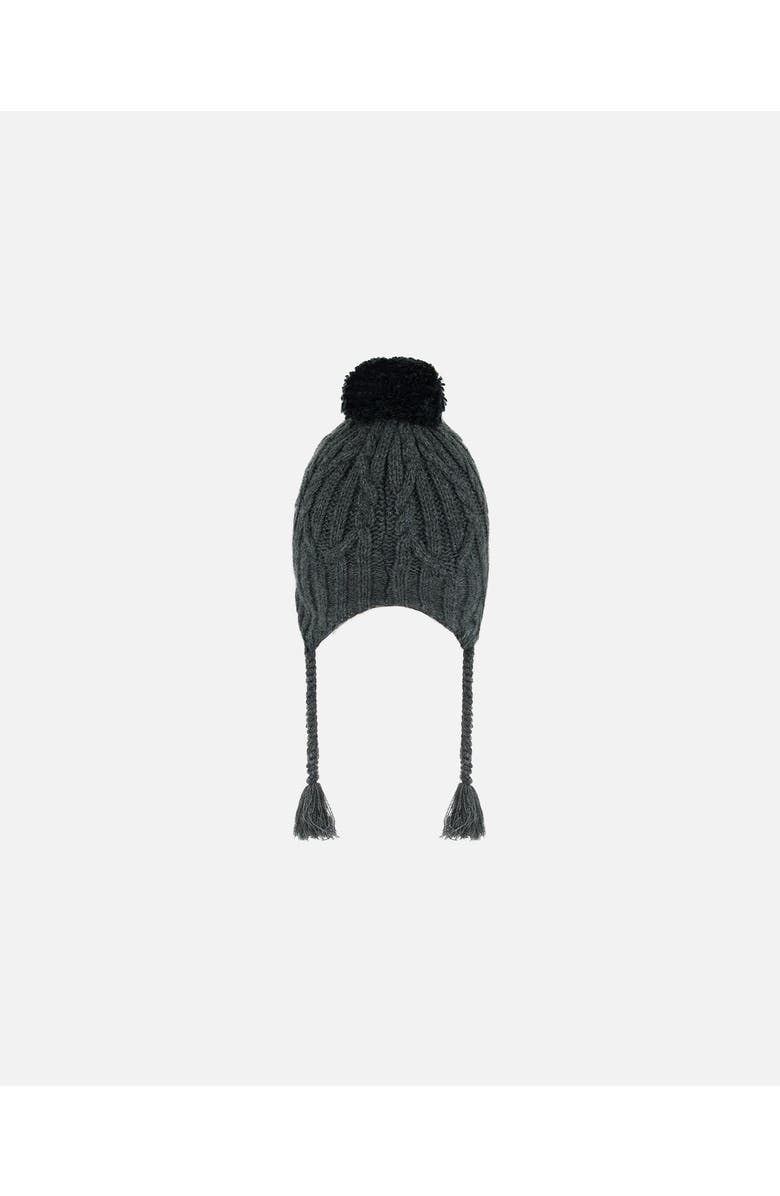 Deux par Deux Kids Unisex Peruvian Knit Hat Dark Gray, Alternate, color,
