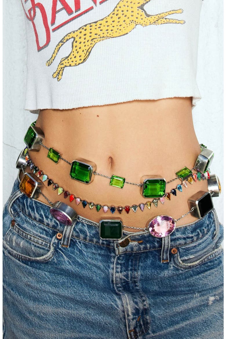 Aurora Fang Waist Chain, Alternate, color, Multicolor