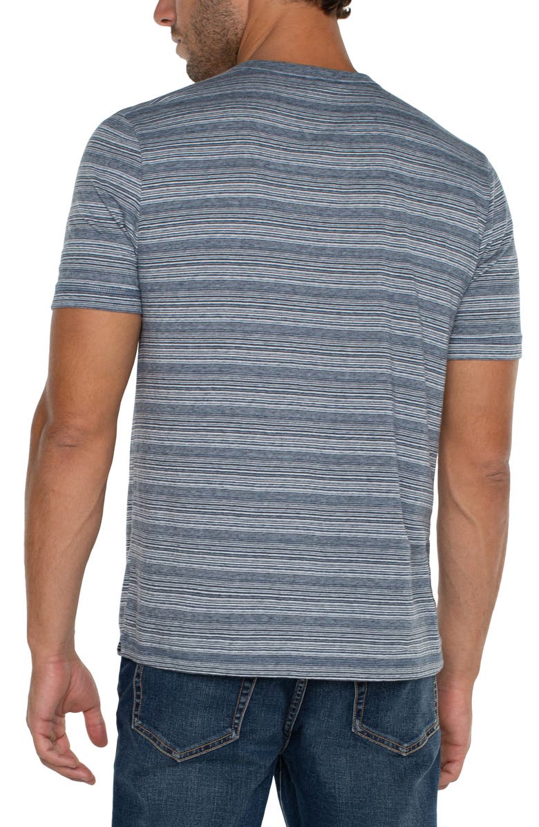 Liverpool Los Angeles Stripe Short Sleeve Henley, Alternate, color, 