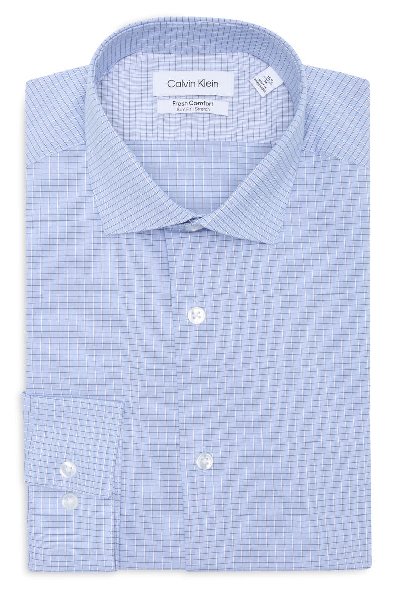 Fresh Comfort Stretch Long Sleeve Slim Fit Dress Shirt, Alternate, color, PETROL