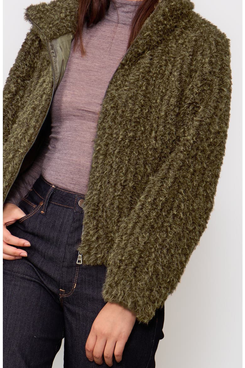High Pile Fleece Zip Jacket, Alternate, color, OLIVE