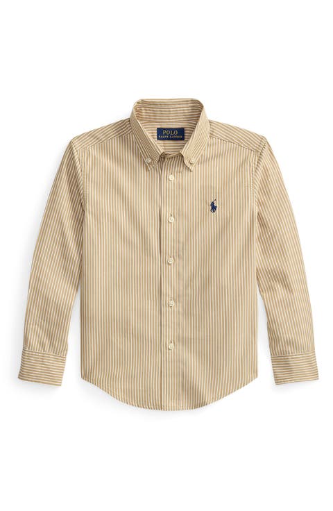 Kids' Stripe Cotton Poplin Button-Down Shirt