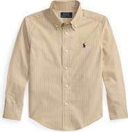 Polo Ralph Lauren Kids' Stripe Cotton Poplin Button-Down Shirt (Nordstrom Exclusive)