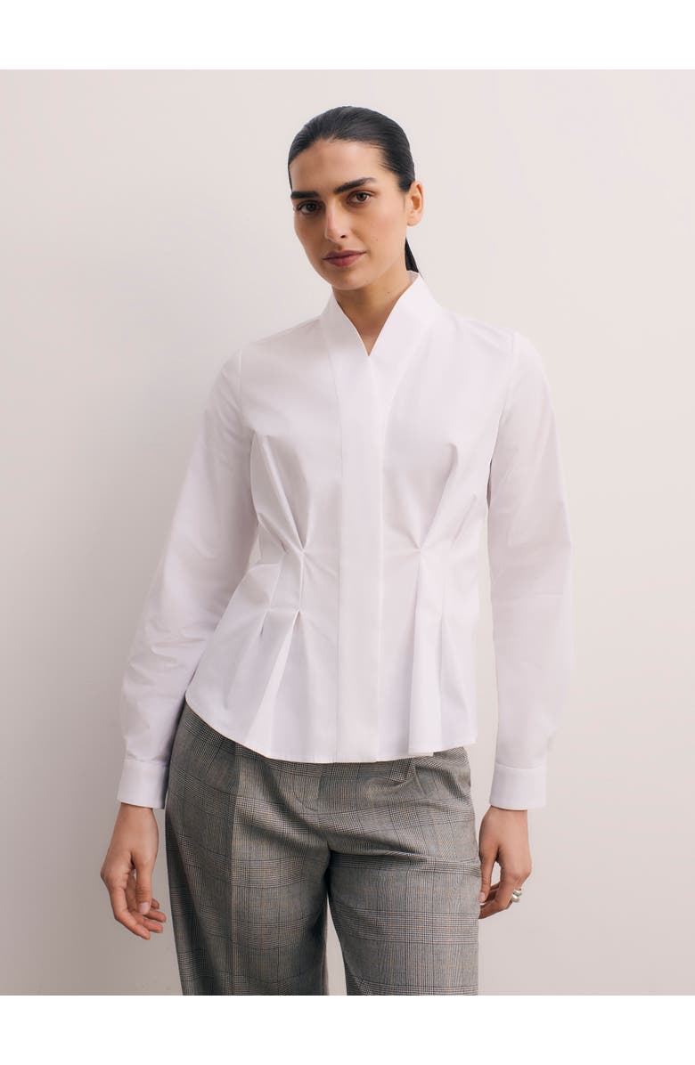 The Fold Avio Cotton Blouse, Main, color, White