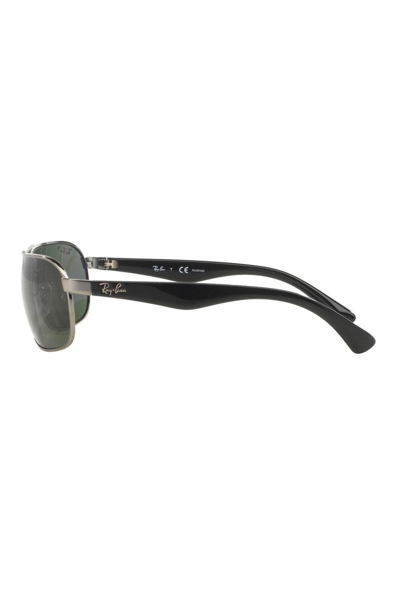 62mm Square Polarized Sunglasses, Alternate, color, GUNMETAL