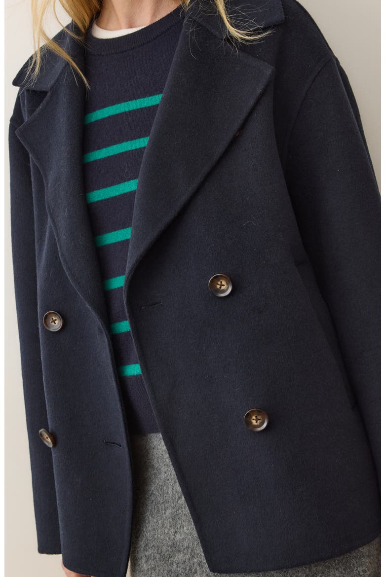 Colette Wool Blend Peacoat, Alternate, color, NAVY