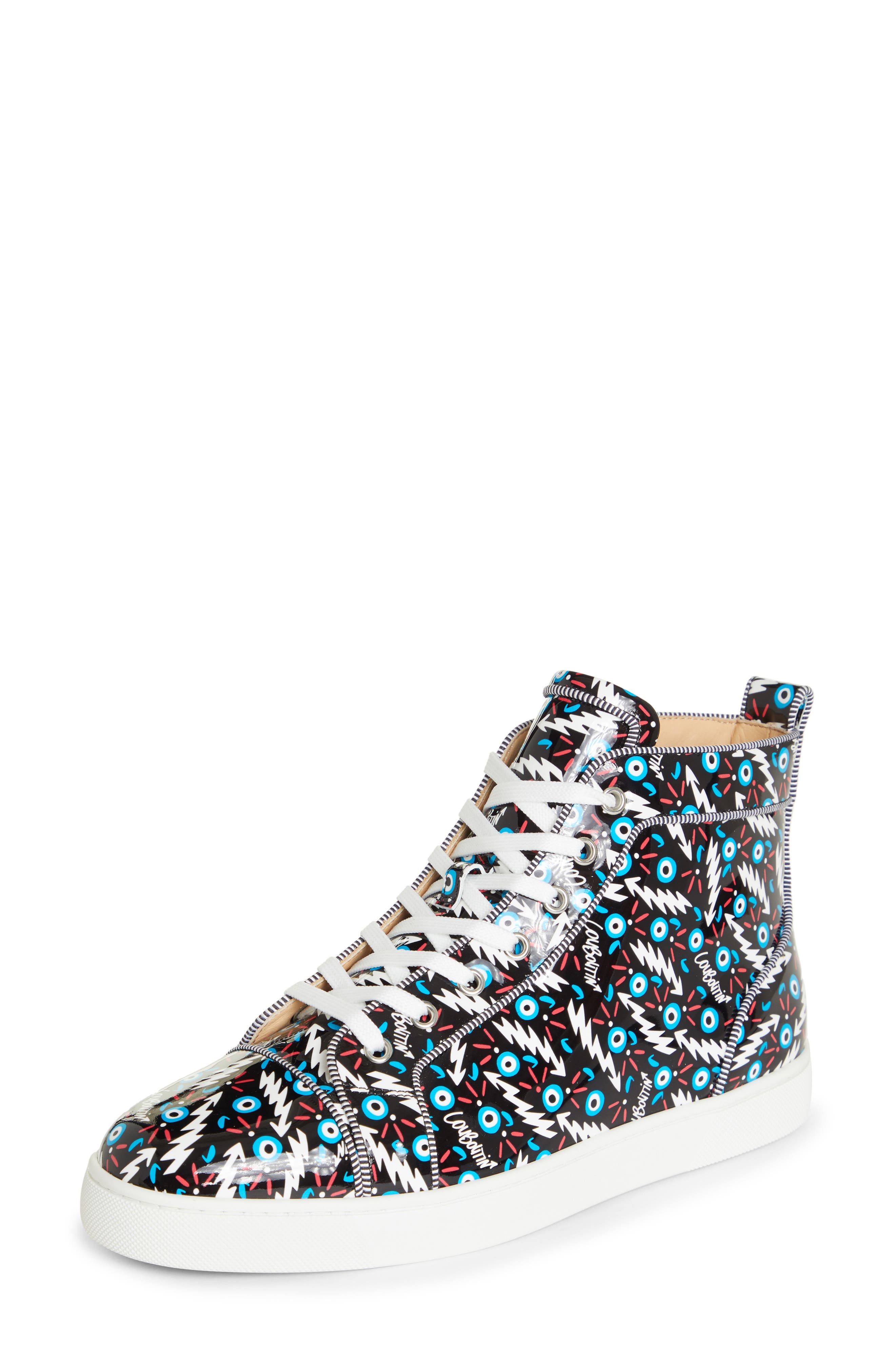 Christian Louboutin Louis Orlato Patent Leather High Top Sneaker, Main, color, 