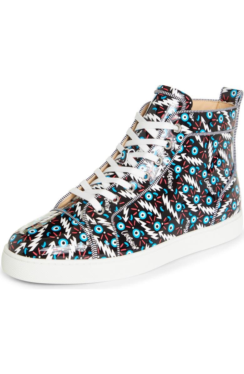Christian Louboutin Louis Orlato Patent Leather High Top Sneaker, Main, color,