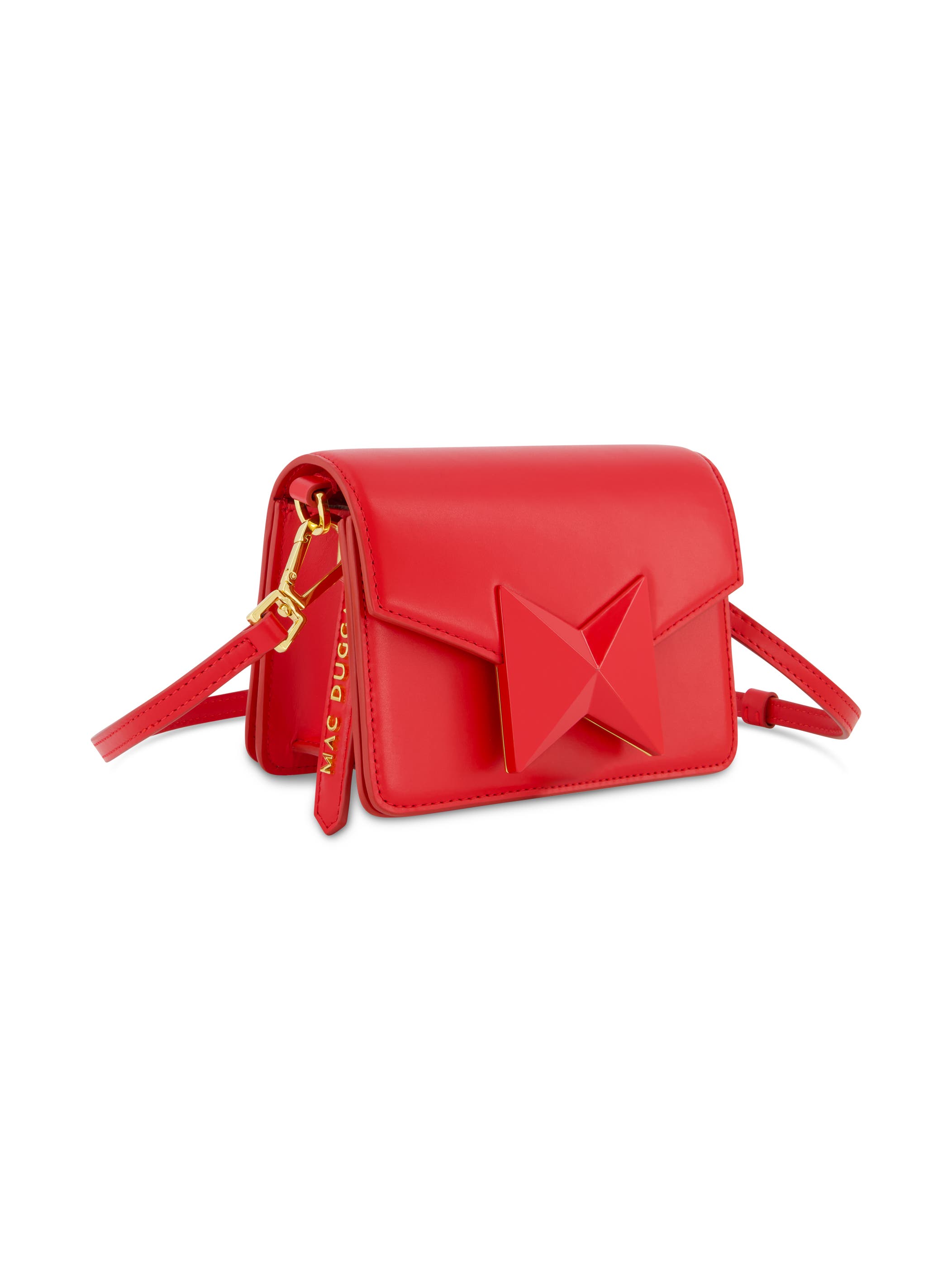 Mini Leather Gold Strap Crossbody Bag, Alternate, color, Cherry