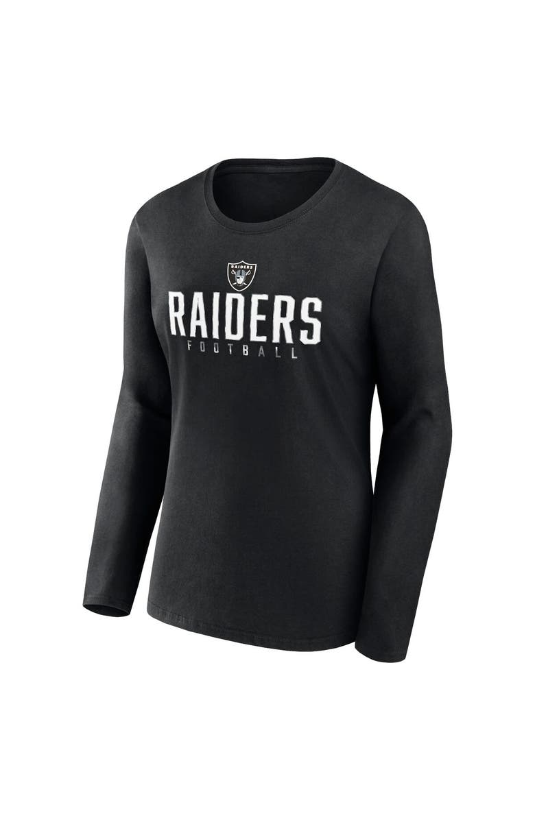FANATICS Women's Fanatics Branded Black Las Vegas Raiders Plus Size Foiled Play Long Sleeve T-Shirt, Alternate, color, Black