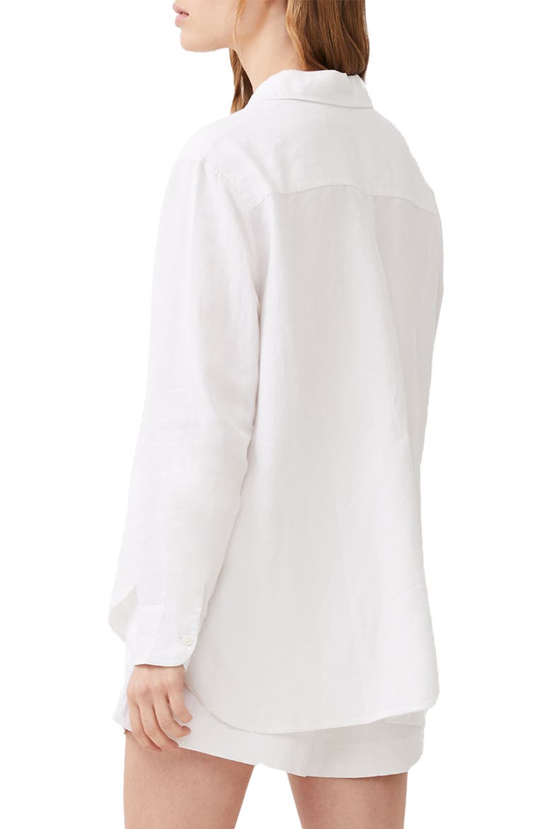Oxford Boyfriend Button-Up Shirt, Alternate, color, LINEN WHITE
