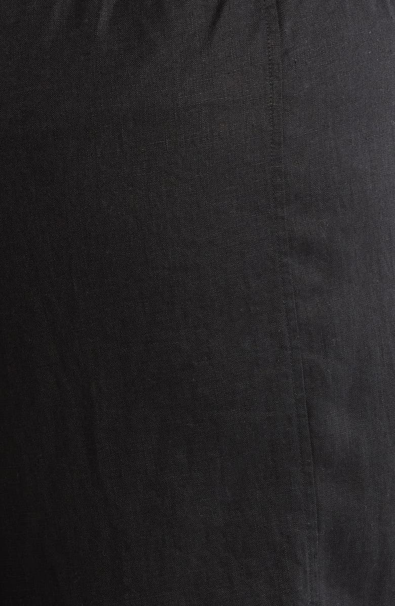 Eileen Fisher Pleated Organic Linen Ankle Lantern Pants, Alternate, color, Black