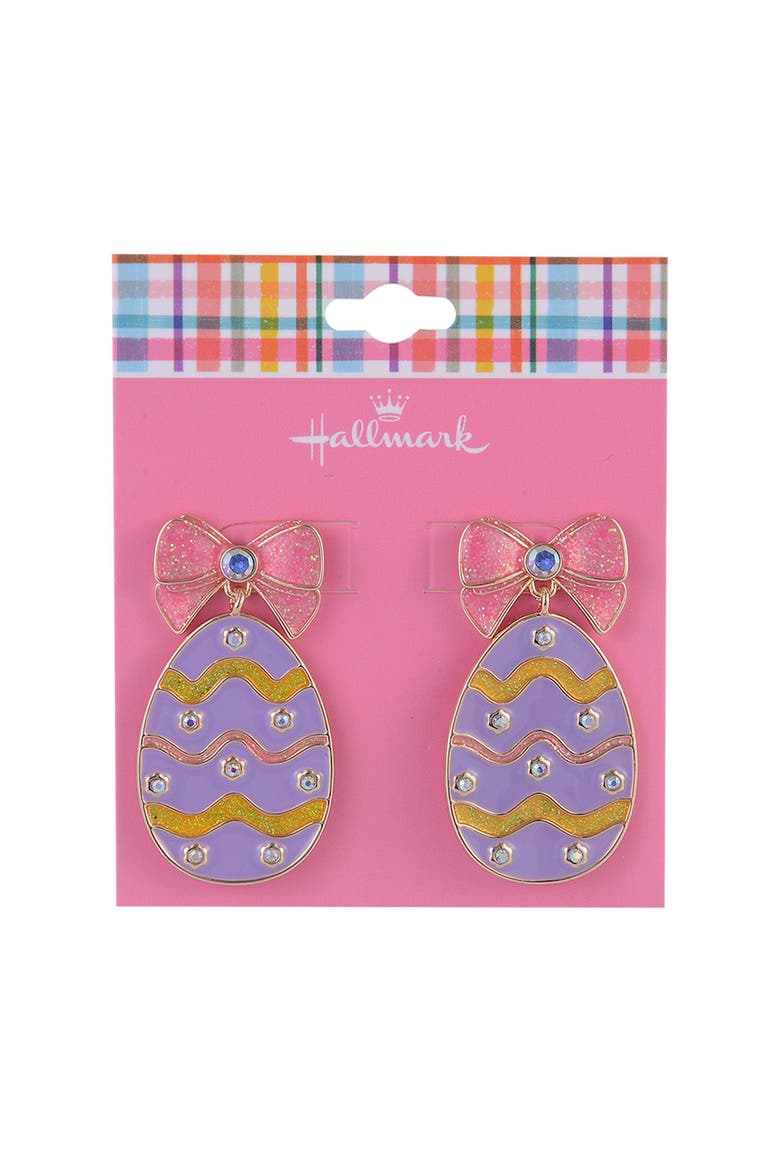 Easter Egg Drop Earrings, Alternate, color, Purple