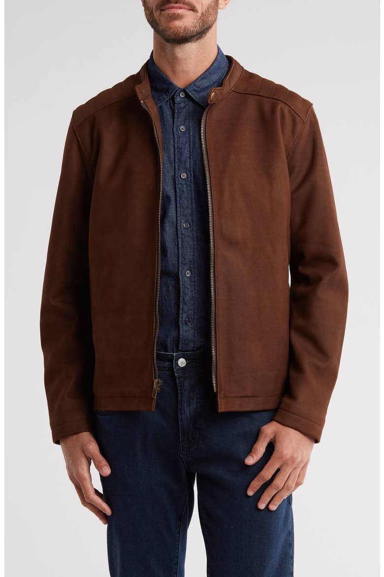 Café Racer Leather Jacket, Main, color, TOBACCO