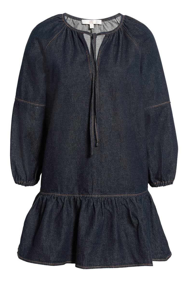 Sawyer Long Sleeve Denim Minidress, Alternate, color, DARK NAVY