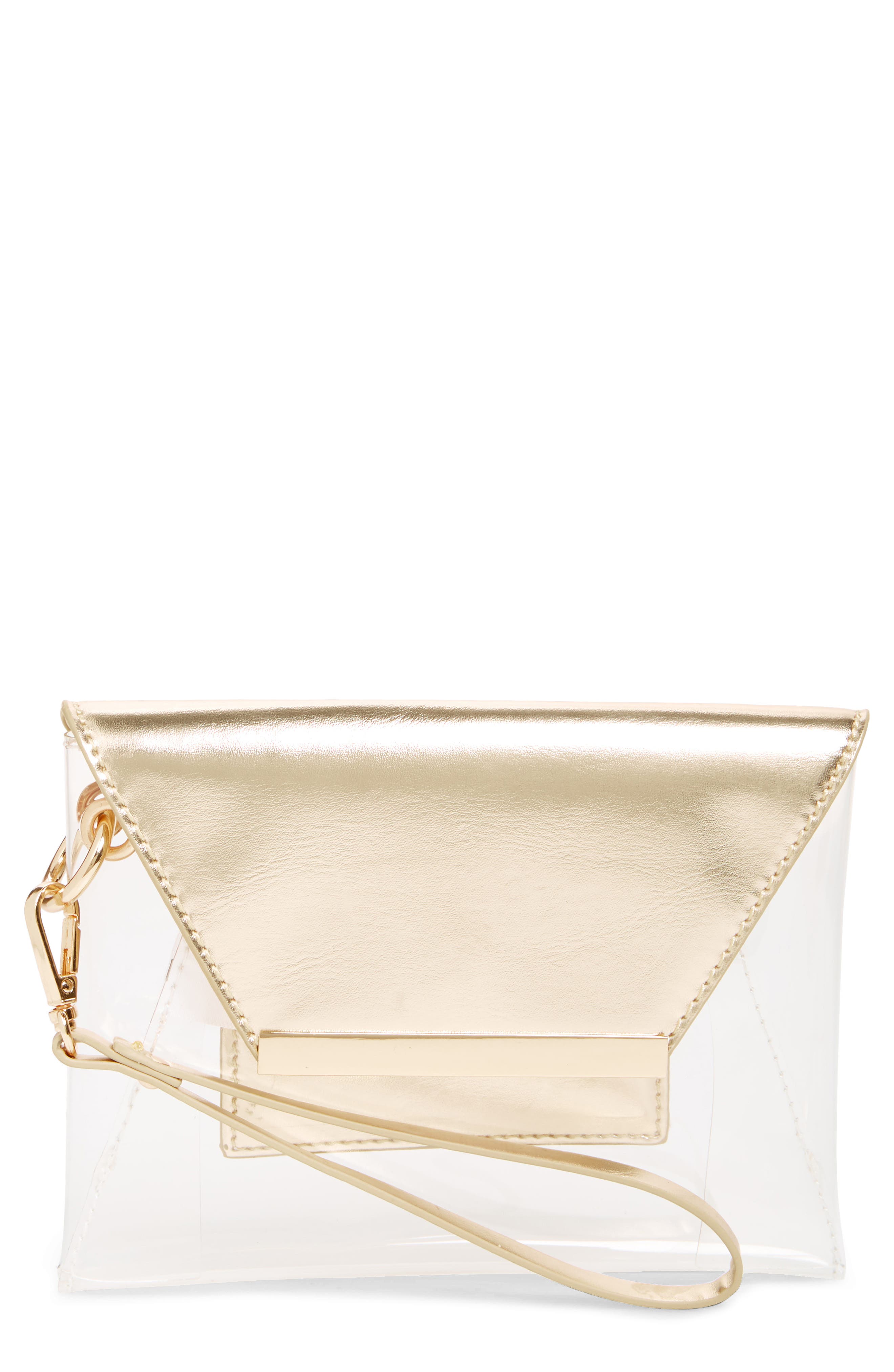 Leith Transparent Wristlet Clutch, Main, color, 