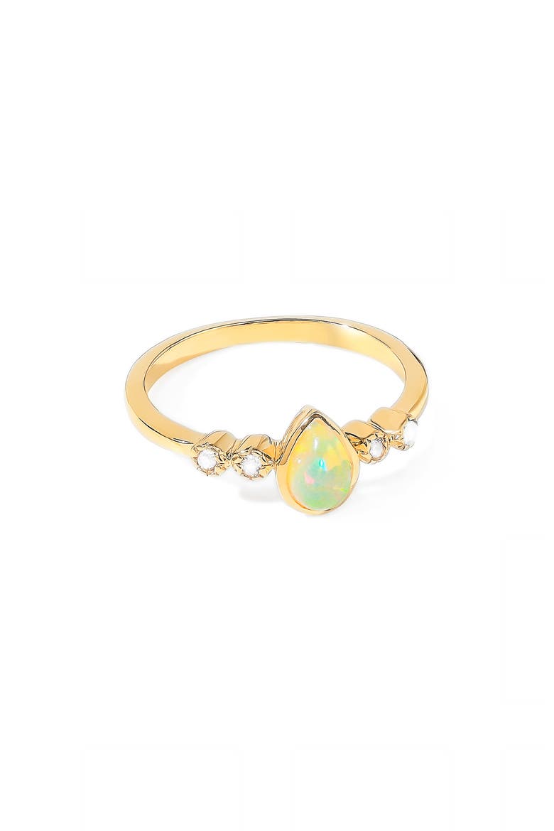 Pear Gemstone Ring, Alternate, color, YELLOW