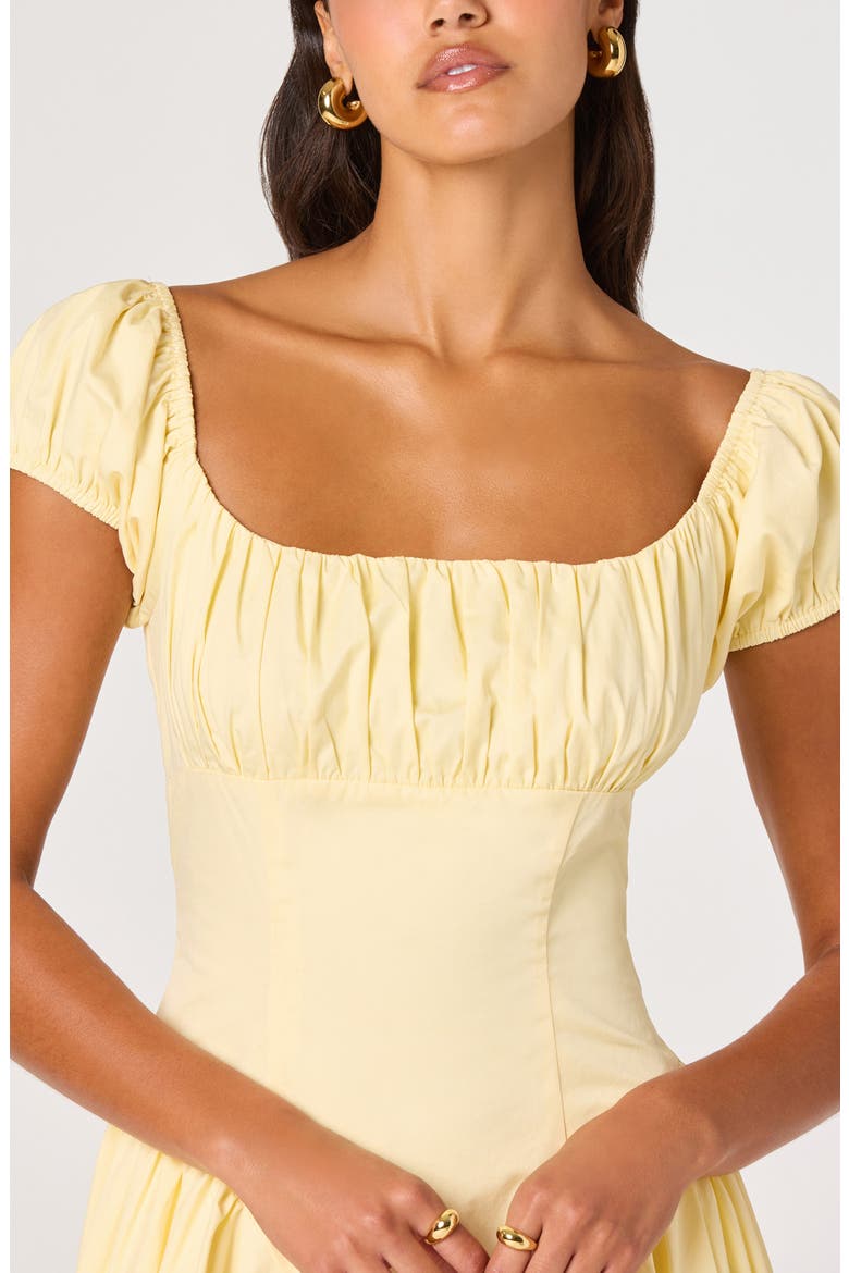 Adilene Cap Sleeve Midi Dress, Alternate, color, YELLOW