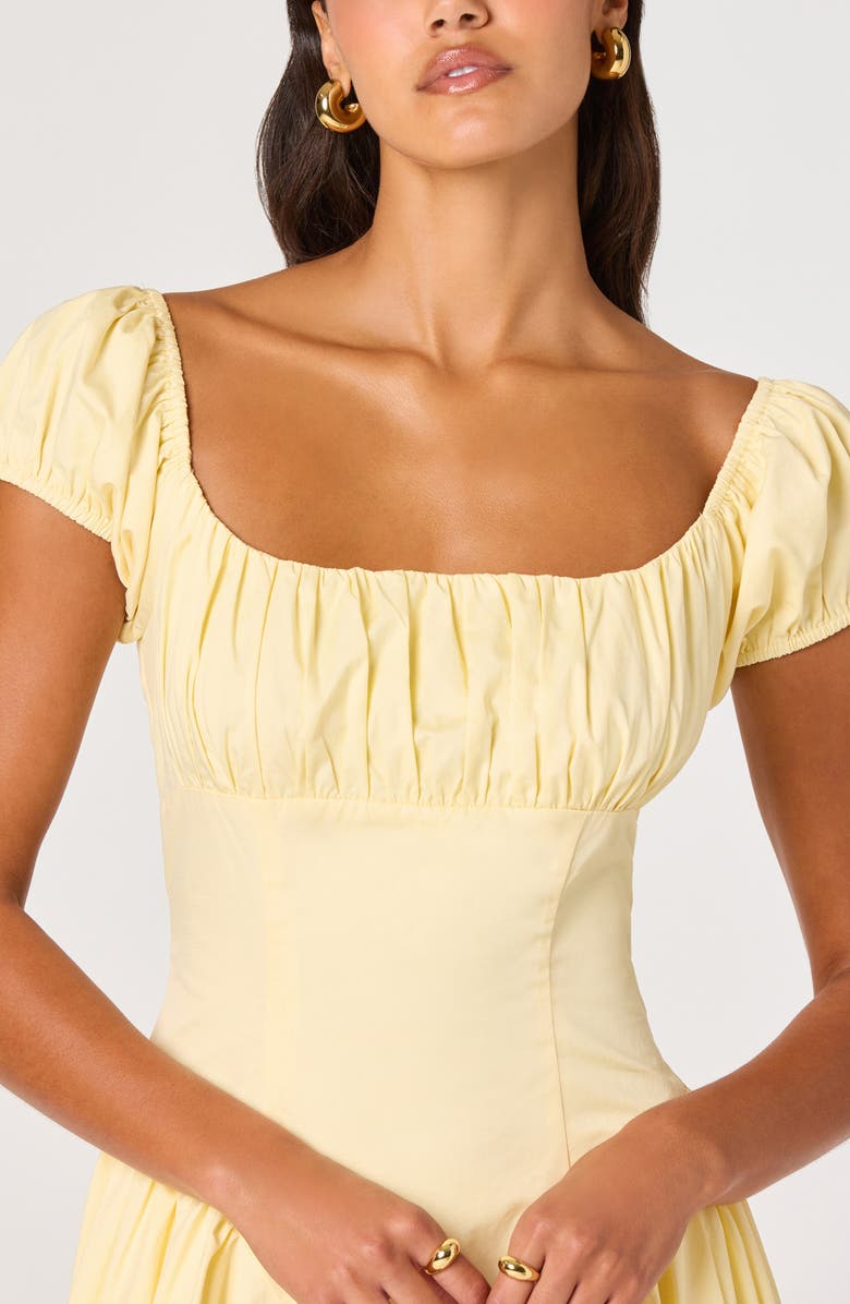 ASTR the Label Adilene Cap Sleeve Midi Dress, Alternate, color, Yellow