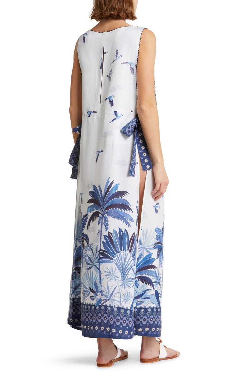FARM Rio Dream Sky Palm Print Cover-Up Maxi Dress, Alternate, color,