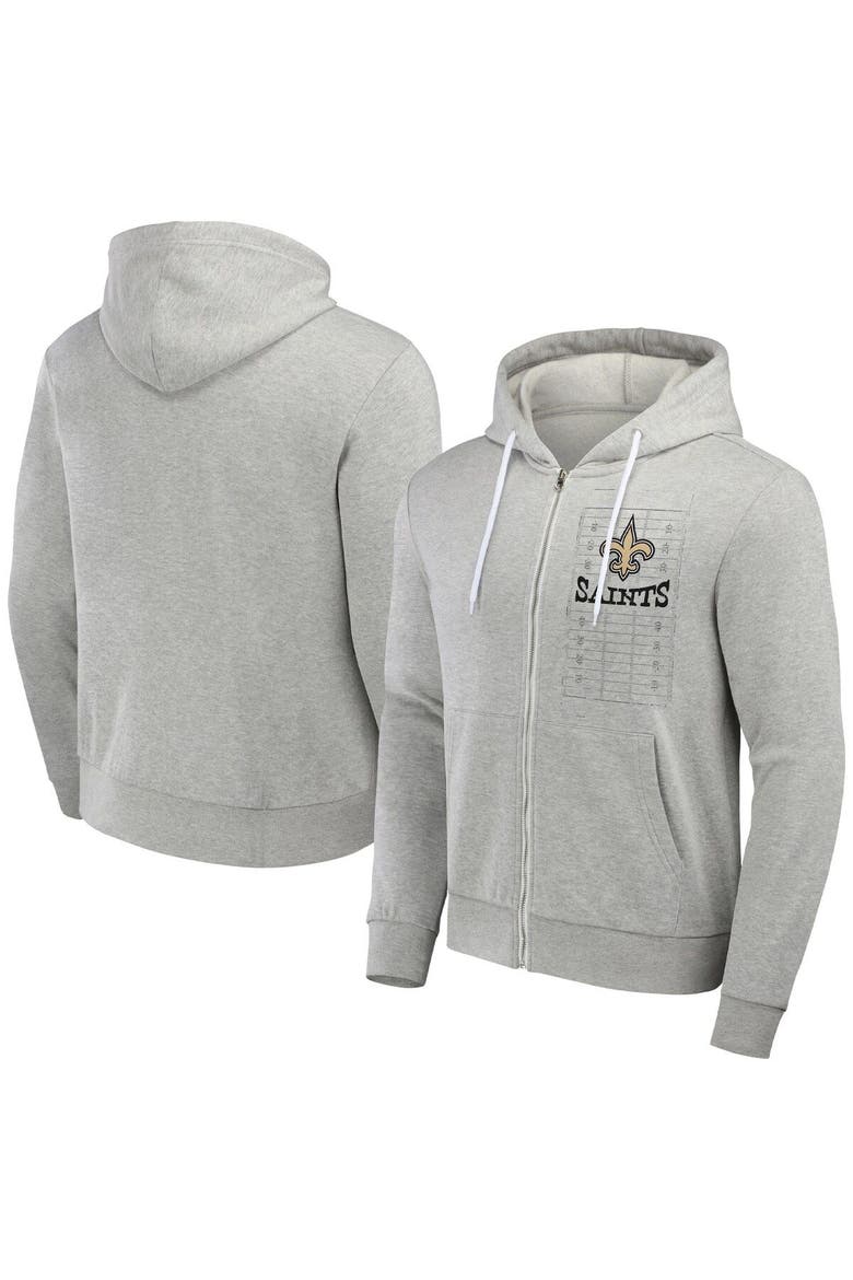Men's NFL x Darius Rucker Collection by Fanatics Heather Gray New Orleans Saints Domestic Full-Zip Hoodie, Alternate, color, Heather Gray