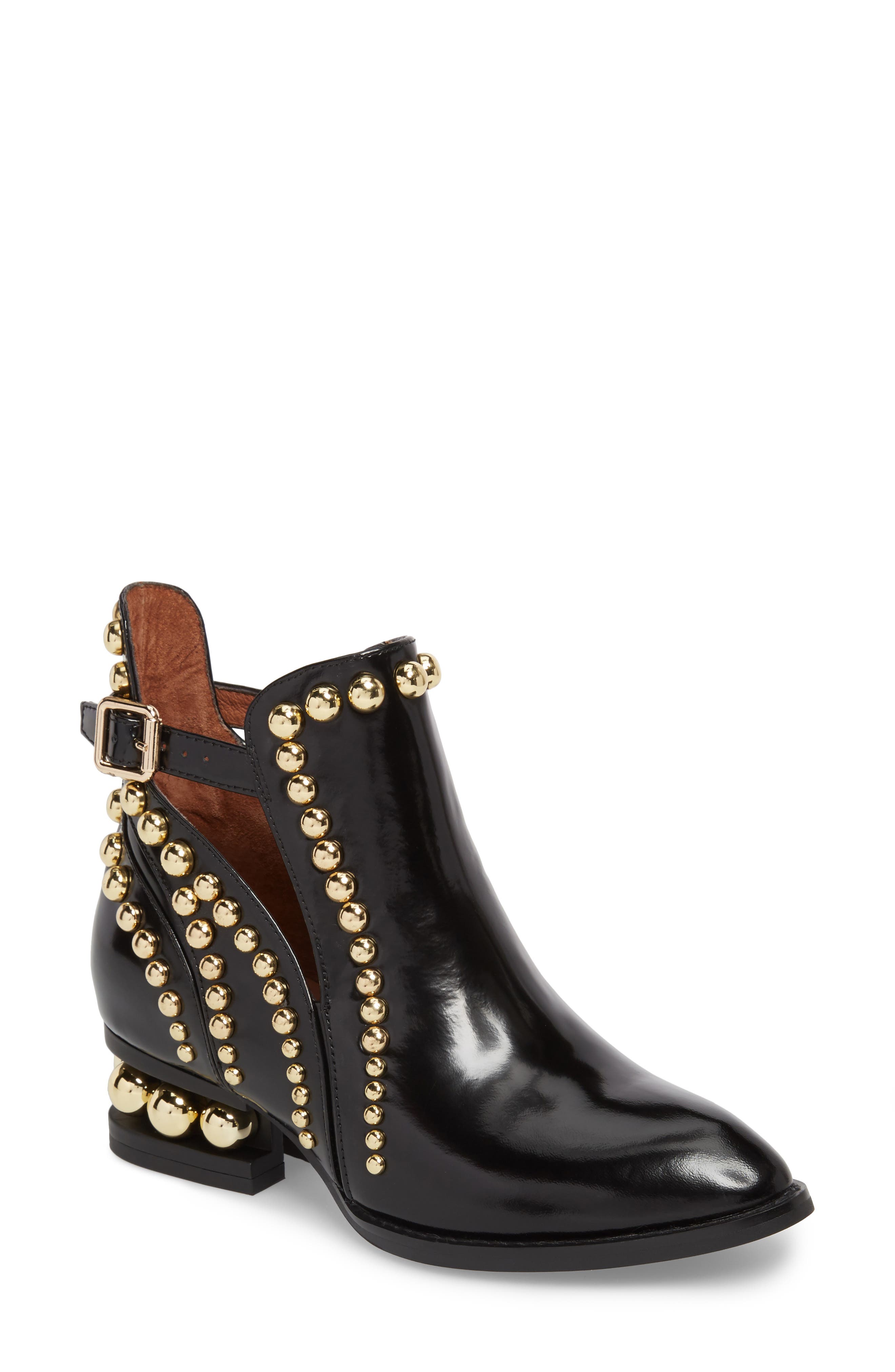 Rylance Studded Bootie, Main, color, BLACK BOX GOLD
