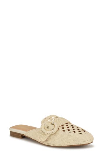 Nine West Caspe Woven Mule In Ivory