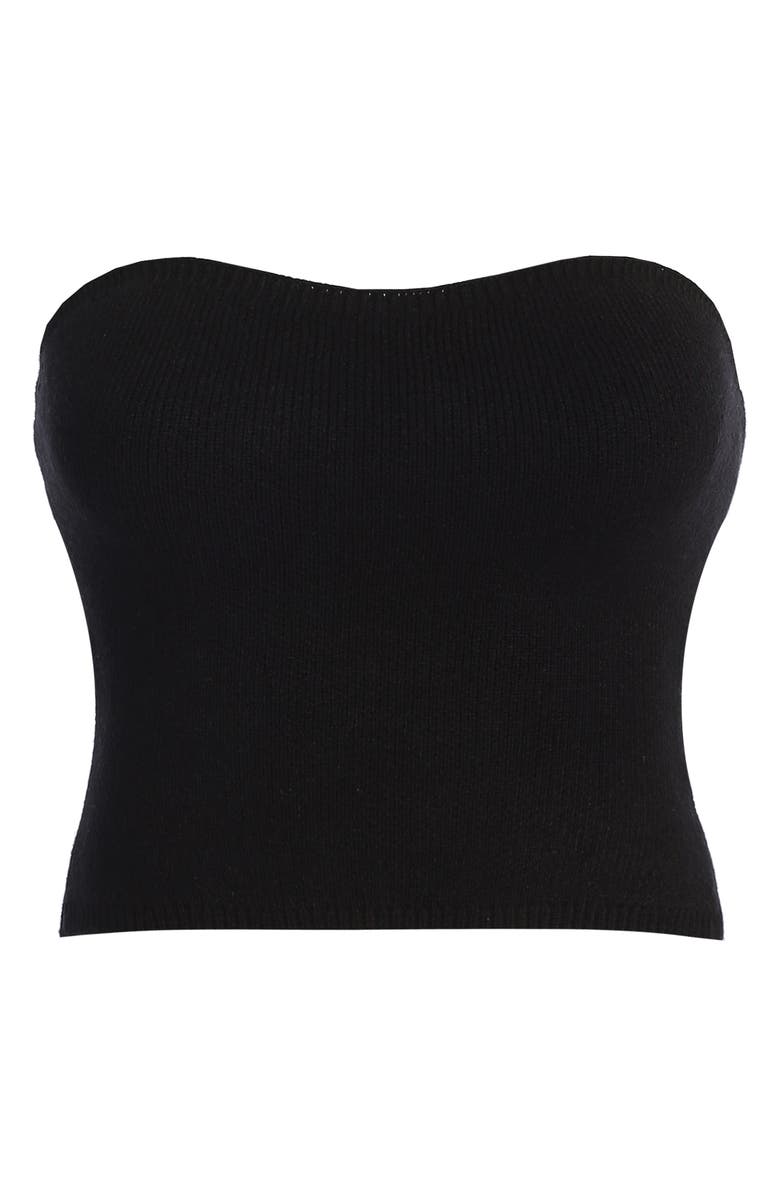 JLUXLABEL Tropic Oasis Strapless Knit Top, Alternate, color, Black