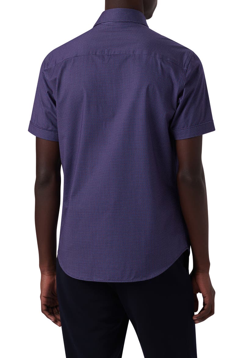 Miles OoohCotton® Confetti Print Short Sleeve Button-Up Shirt, Alternate, color, NAVY