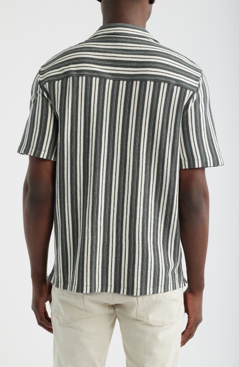 Madewell Seaport Terry Camp Shirt, Alternate, color, Stripe Stormy Spruce