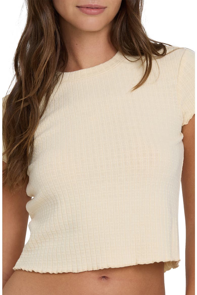 Shelly Rib Knit Lettuce Edge Crop T-Shirt, Alternate, color, DOVE