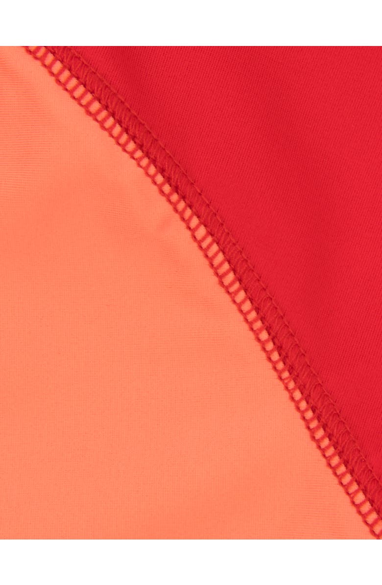 Leveret Baby One-Piece Rashguard, UPF 50+ Sun Protection Swimwear, Alternate, color, Red & Orange