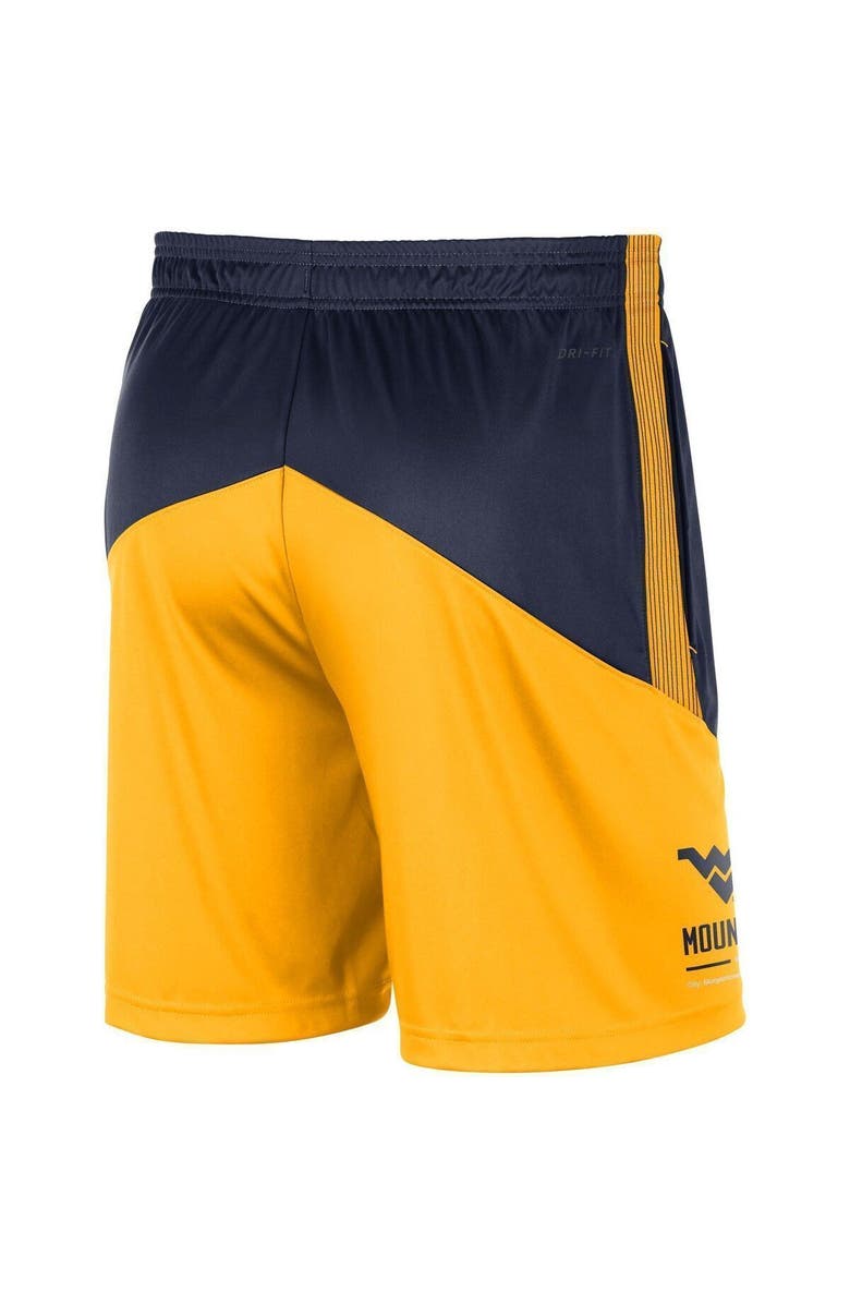Nike Men's Nike Navy/Gold West Virginia Mountaineers Team Performance Knit Shorts, Alternate, color, 