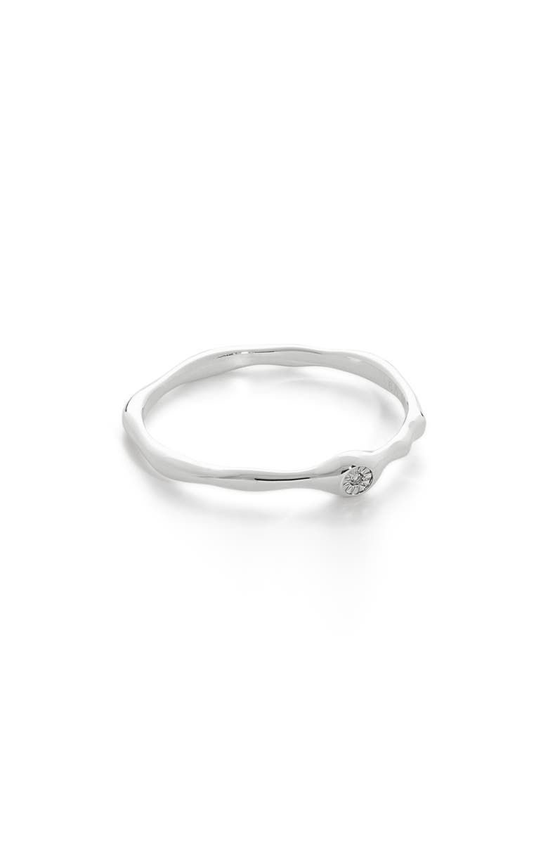 Monica Vinader Siren Mini Diamond Stacking Ring, Main, color, Sterling Silver