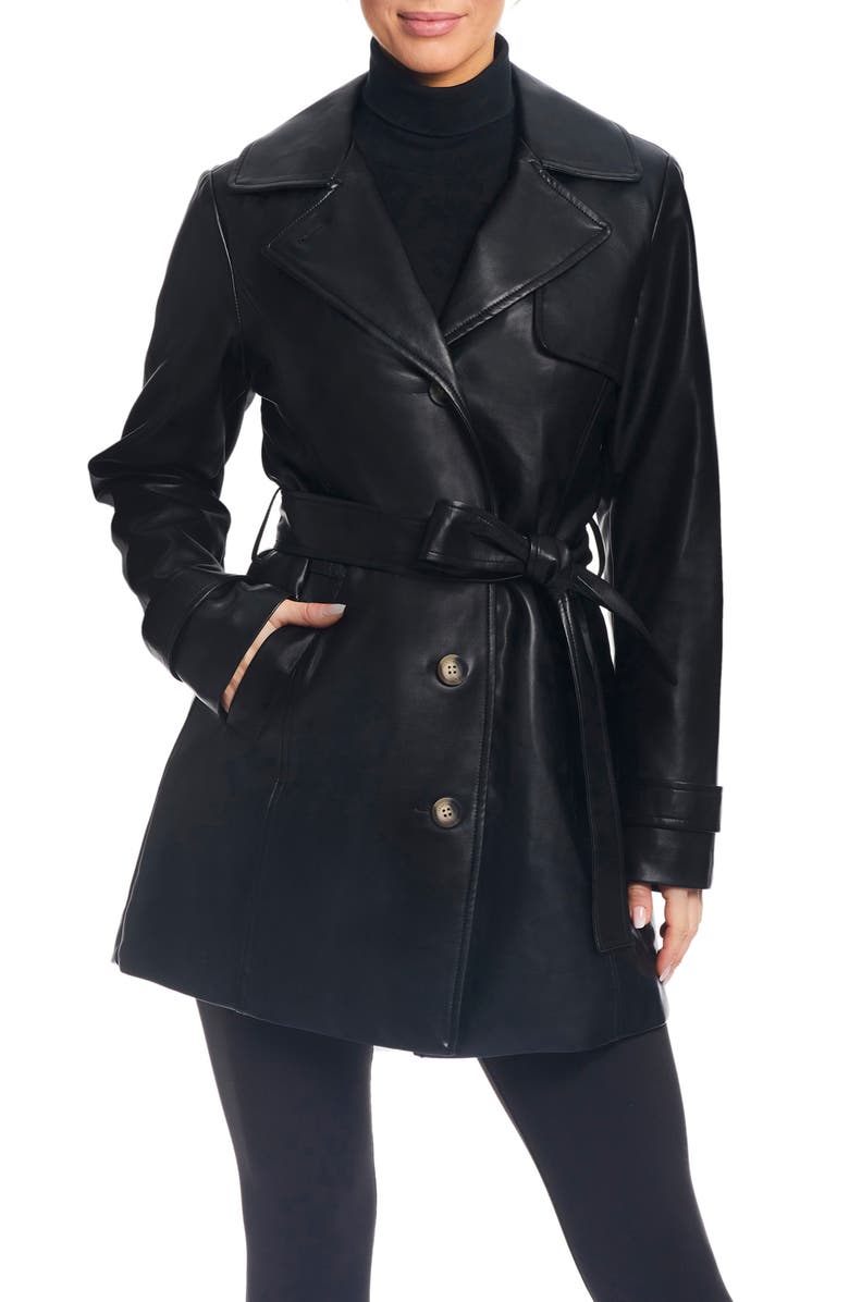 Sanctuary Faux Leather Trench Coat, Alternate, color,