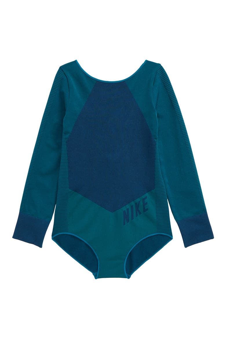 Long Sleeve Bodysuit, Main, color, VALERIAN BLUE/ VALERIAN BLUE